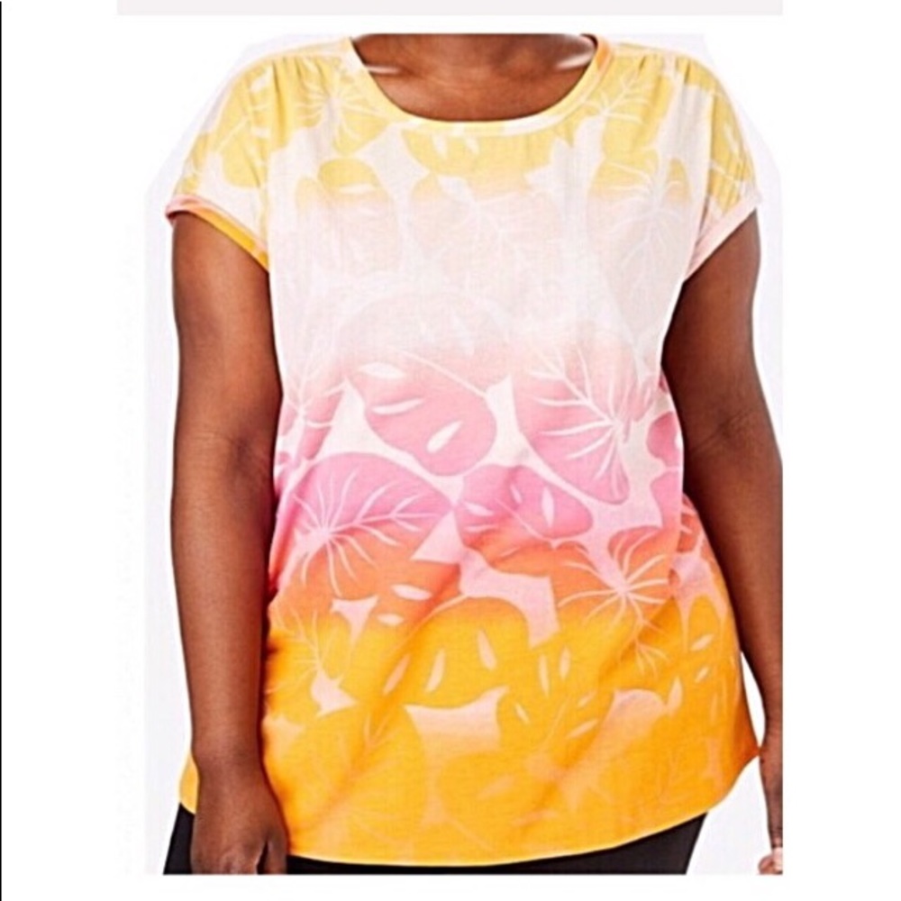 Tee-Cap Sleeve/Warm Tropical Ombré